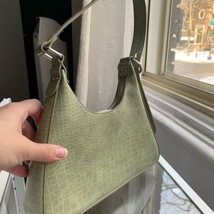 🥂✨ Light Green Baguette style croc shoulder bag